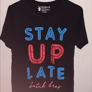 Dutch Bros Stay Up Late Black Tee